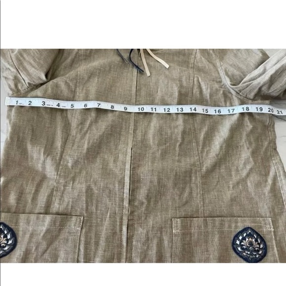 Women's SFR SANTA FE RE-CREATIONS EUC Cotton Fringe Patchwork Jacket-Brown-Small - Picture 2 of 7